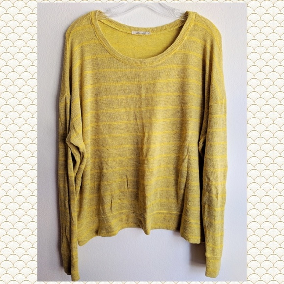 Bella Dahl Oversized Yellow Tonal Stripe Sweater S - Picture 5 of 6